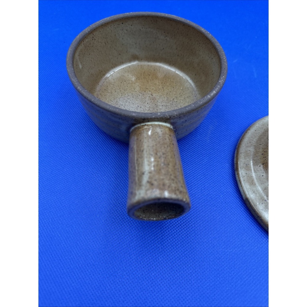 Ceramic Pottery Soup Pot Crock Handle & Vented Tapered Lid Handmade Glazed BRWN - Picture 6 of 11